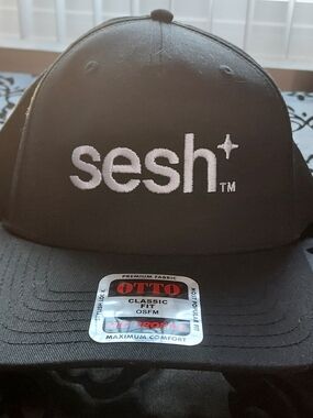 Otto Black 'sesh' Embroidered Snapback Hat